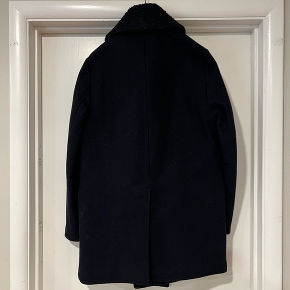 J.Crew Wallace and Barnes Faux Shearling Trimmed Wool Peacoat S - Picture 4 of 6
